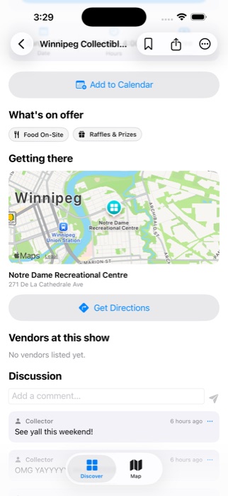 Vendors and discussion